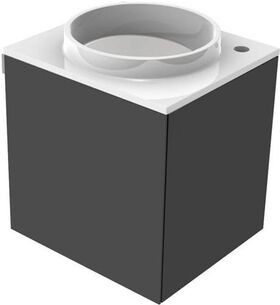 Emco Gäste-Waschtisch EVO 450x400x508mm G. li Bohrung re schwarz EMCO