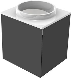 Emco Gäste-Waschtisch EVO 450x400x508mm Gri re o Bohrung schwarz EMCO