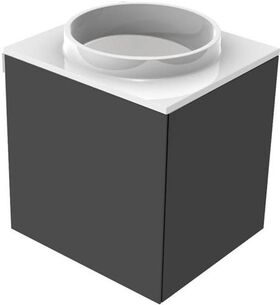 Emco Gäste-Waschtisch EVO 450x400x508mm Gri li o Bohrung schwarz EMCO