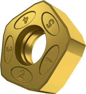 Fräswendeschneidplatte ISO PNMQ 1308DNSN:M8330 D.10mm PVD beschichtet Farbe Gold - VPE: 5