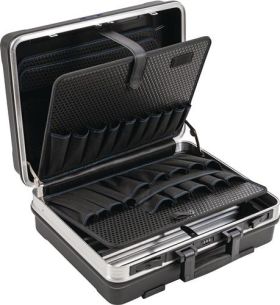 Schalenkoffer B500xT200xH420mm m.Wkz.taschen 28,1l ABS-Ku.Alu-Rahmen TECWERK