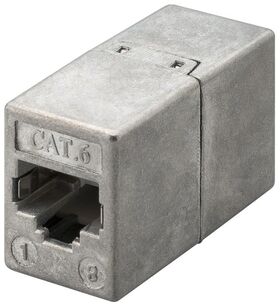 RJ45 Modularkupplung/Verbinder, CAT 6, Vollmetallgehäuse- VPE: 1