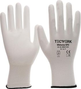 Handschuhe Whitestar NPU Gr.6 (S) weiß EN 388 PSA II TECWERK - VPE: 12