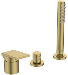 IDS 3-Loch-Badearmatur EXTRA m Handbr o Wanneneinlauf brushed gold IDEAL STANDARD