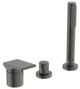 IDS 3-Loch-Badearmatur EXTRA m Handbr o Wanneneinlauf magnetic grey IDEAL STANDARD