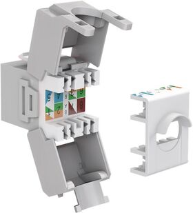 Keystone Modul RJ45 CAT 6A, UTP, Hellgrau- VPE: 1