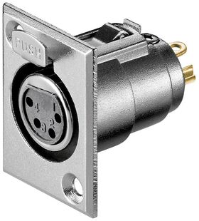 Mikrofon-Einbaubuchse, XLR-Buchse (4-Pin), 4Pin- VPE: 1