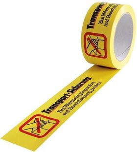 Kennzeichnungsband Breite 50mm L.66m S.52µ PVC gelb Aufdruck Transportsicherung - VPE: 12