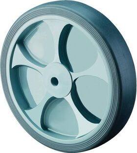 Ersatzrad D.100mm Trgf.110kg Gum.grau Achs-D.12mm Nabenl.40mm BS ROLLEN