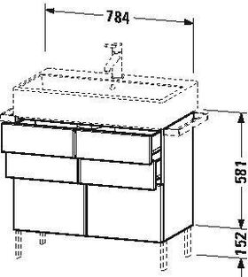 Duravit Waschtischunterbau VERO AIR 581x784x431mm schwarz hochglanz