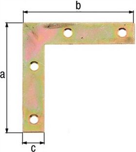 Möbelwinkel 75x75x12mm Stahl roh galv. gelb verz. GAH, 4 Stück