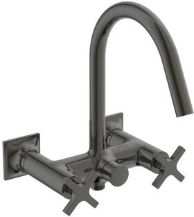 IDS Zweißriff-Badearmatur JOY NEO AP, Kreuzgriffe magnetic grey IDEAL STANDARD