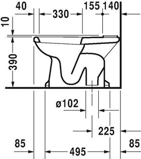 Duravit Stand-WC 1930 tief, 355x665mm Abgang senkrecht weiß WG