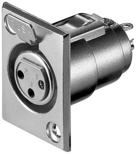 Mikrofon-Einbaubuchse, XLR-Buchse (3-Pin), 3Pin- VPE: 1