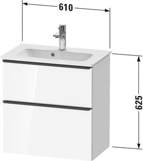 Duravit Waschtischunterbau D-NEO Compact 1 Ausz. 1 Schubk. 625x610x372mm grap ma