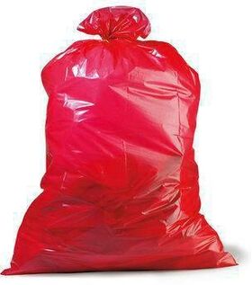 Müllsack Premium Inhalt 120l Maße 700x1100mm Stärke 45µ PE rot TRANSPAK - VPE: 250
