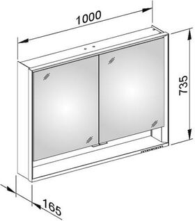 Keuco Spiegelschrank ROYAL LUMOS 1000x735x165mm sil-gebz-elo A++