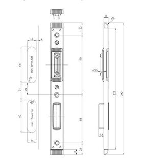 Schließteil 59046 Falle/Riegel U-St.24x8mm L/R silberf.FUHR