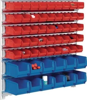 Sichtlagerkastenset H1000xB1010xT255mm STA verz.m.Kästen45xMK5 rot,12xMK4 blau