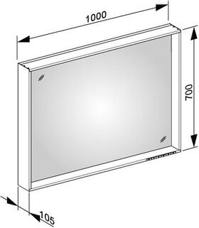 Keuco Lichtspiegel X-LINE Spiegelheizung 1000x700x105mm trüff. A++