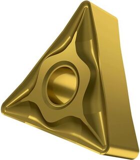 Drehwendeschneidplatte ISO TNMG 160404E-NF:T8315 D.3,81mm PVD beschichtet Gold - VPE: 10
