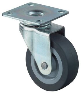 Lenkrolle D.30mm Trgf.20kg m.Platte Gum.grau