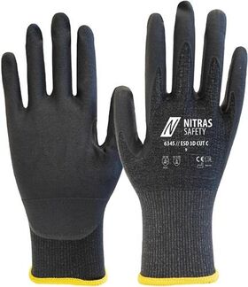 Schnittschutzhandschuhe ESD 3D CUT C Gr.9 anthrazit/schwarz EN 388 PSA II - VPE: 10