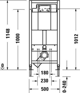 Duravit Wand-WC-Element DURASYSTEM 500x1148mm, Basic, Trockenbau