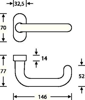 Feuerschutzdrückerlochteil 09 1146 VA 6204 ger.4-KT.9mm FSB