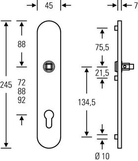 Langschild 12 1418 f.matt 6204 PZ einzeln 72mm FSB