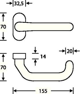 Feuerschutzdrückerlochteil 06 1146 VA 6204 4-KT.9mm