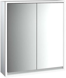 Emco LED-Lichtspiegelschrank LOFT AP 600x733mm 2-türig aluminium/spiegel EMCO