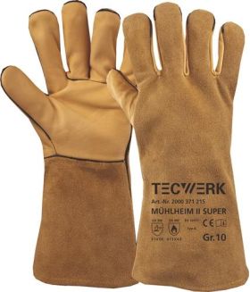 Schweißerhandschuhe Mühlheim II Super Gr.10 gelb EN 388/407/12477 6PA TW - VPE: 6