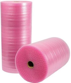 Luftpolsterfolie Breite 1000mm Länge 50m 3-lagig rosa antistatisch TRANSPAK