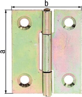Scharnier H.80mm B.58mm S.1,5mm STA galv.gelb verz.halbbreit GAH - VPE: 20