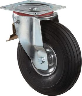 Luftrad D.200mm Trgf.75kg m.Platte Lenkrolle Luftbereifung schwarz BS ROLLEN