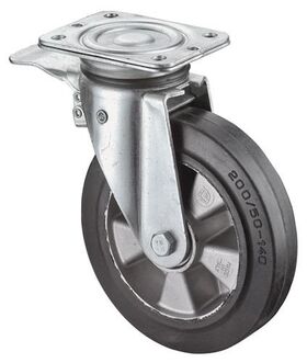 Schwerlastlenkrolle D.160mm Trgf.300kg Totalfesteller Gum.138mm 110mm BS ROLLEN