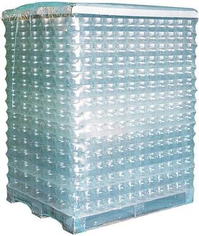 Schrumpfhaube Maße 850+650x1800mm S.125µ LDPE transparent Seitenfalte TRANSPAK - VPE: 50