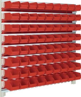 Sichtlagerkastenset H1000xB1010xT180mm STA verz.m.Sichtlagerk.72xMK5 rot