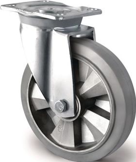 Schwerlastlenkrolle D.200mm Trgf.500kg Lenkrolle Elastikgummi