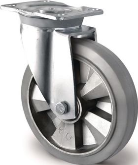 Schwerlastlenkrolle D.125mm Trgf.300kg Lenkrolle Elastikgummi