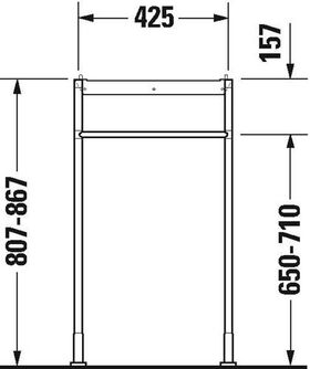 Duravit Metallkonsole STARCK 3 höhenverstellbar + 50mm, chrom
