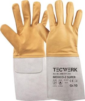 Schweißerhandschuhe Mexico Z Super Gr.10 gelb/grau EN 388/407/12477 10PA TW - VPE: 10