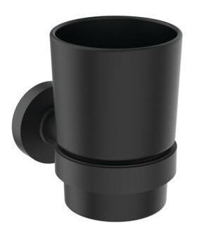 IDS Zahnbecher IOM schwarzes satiniertes Glas Silk Black IDEAL STANDARD