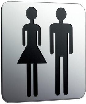 Emco Türschild SYSTEM 2 zum Aufkleben, Damen und Herren chrom EMCO