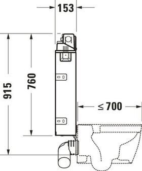 Duravit Wand-WC-Element DURASYSTEM 445x915mm, Nasseinbau