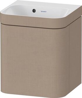 Duravit Waschtischset HAPPY D.2 PLUS Türansch re 400x360mm e Hahnloch leinen