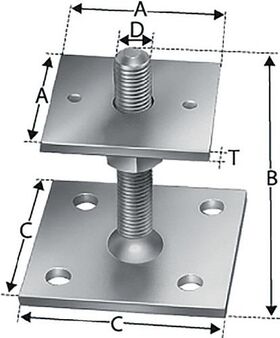 Stützenfuß 105x70x8,0mm STA st.verz.z.Schr.SIMPSON STRONG TIE