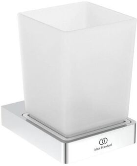 IDS Zahnputzglas CONCA eckig, mit Wandhalter chrom IDEAL STANDARD