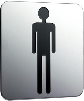 Emco Türschild SYSTEM 2 zum Aufkleben, Herren chrom EMCO